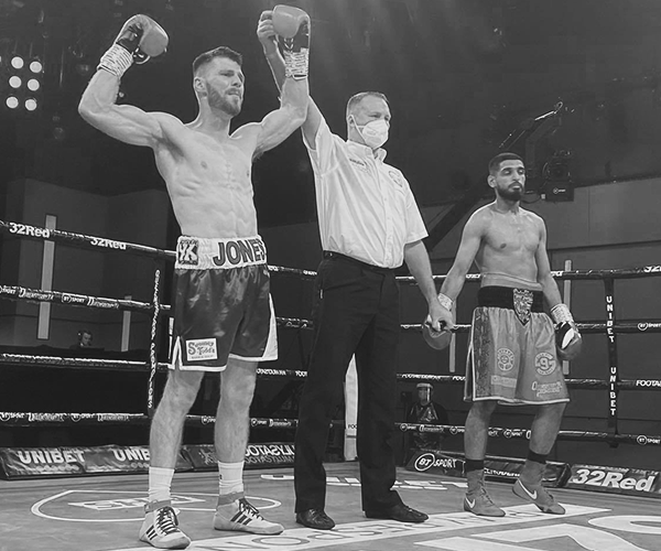 Boxer celebrating after a bout