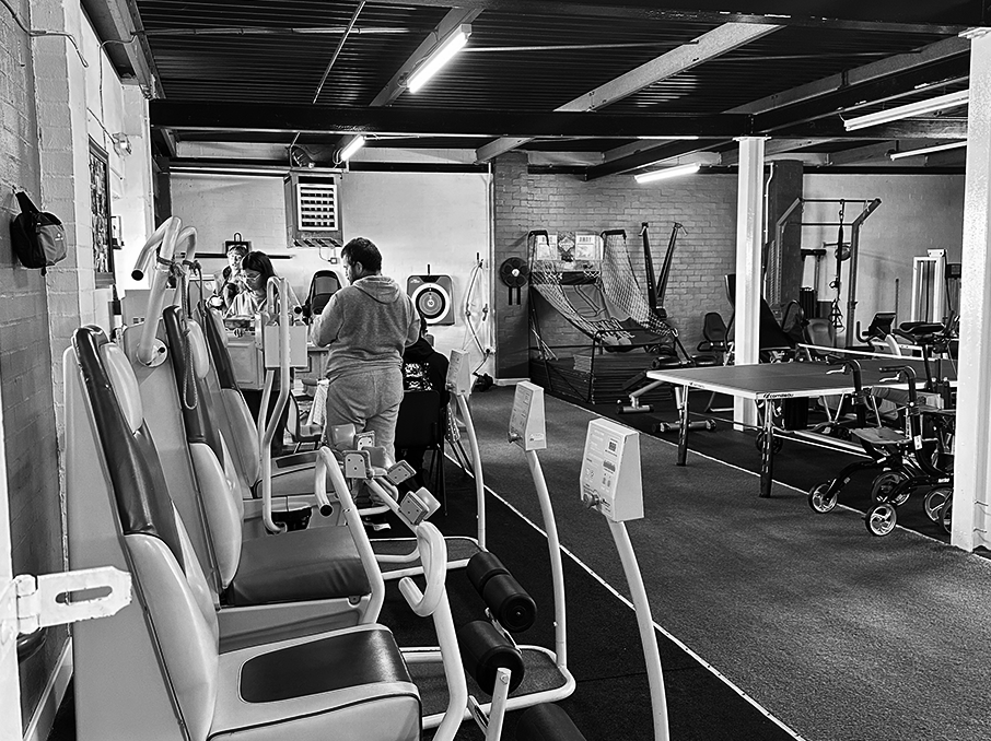 Accessible rehabilitation equipment inside the gym