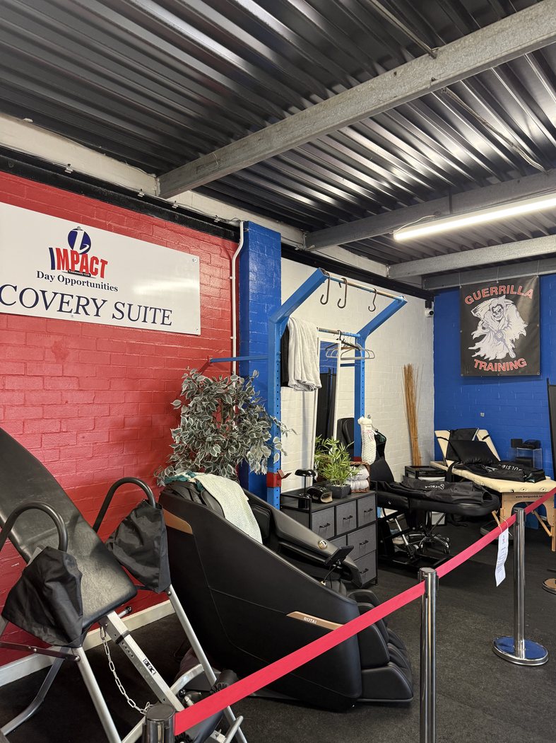 Impact Recovery Suite with compression therapy and massage equipment